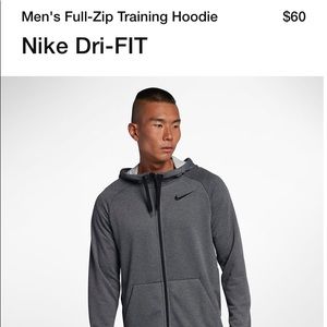 Men’s Nike Zip Up Blue Hoodie Dri Fit Small